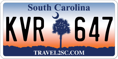 SC license plate KVR647