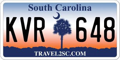 SC license plate KVR648