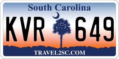 SC license plate KVR649