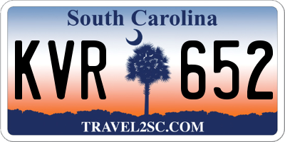 SC license plate KVR652