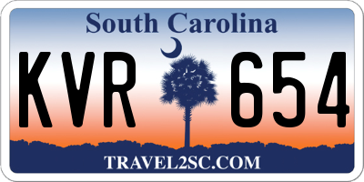 SC license plate KVR654