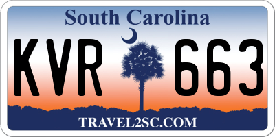 SC license plate KVR663