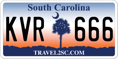 SC license plate KVR666