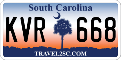 SC license plate KVR668