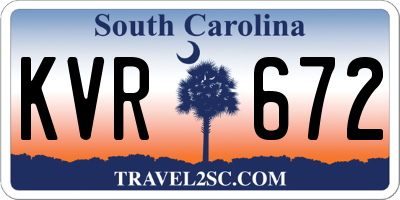 SC license plate KVR672