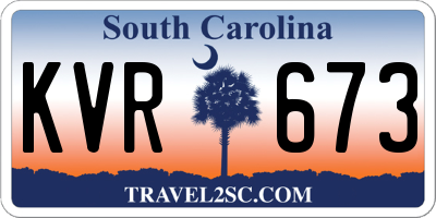 SC license plate KVR673