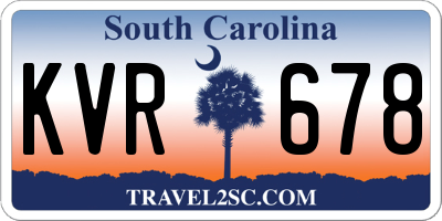 SC license plate KVR678