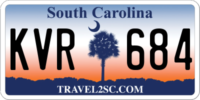SC license plate KVR684