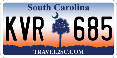SC license plate KVR685