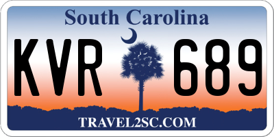 SC license plate KVR689