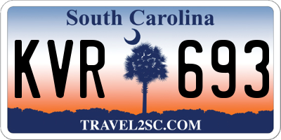 SC license plate KVR693