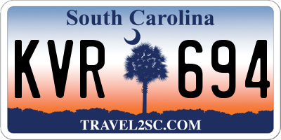SC license plate KVR694