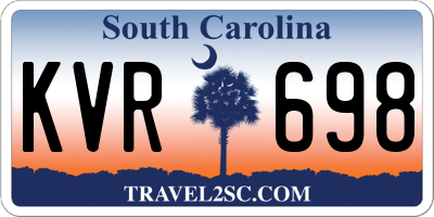 SC license plate KVR698
