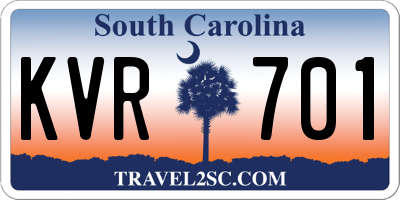 SC license plate KVR701