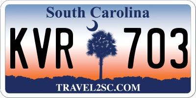 SC license plate KVR703