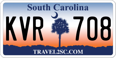 SC license plate KVR708