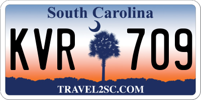 SC license plate KVR709