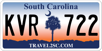 SC license plate KVR722