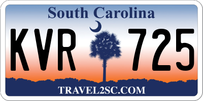 SC license plate KVR725