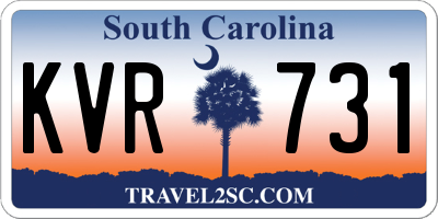 SC license plate KVR731