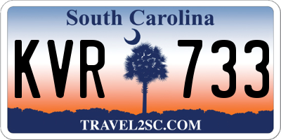 SC license plate KVR733