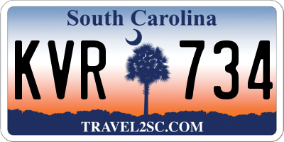SC license plate KVR734