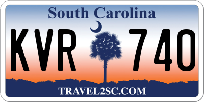 SC license plate KVR740