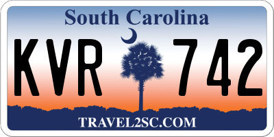 SC license plate KVR742