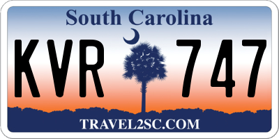 SC license plate KVR747