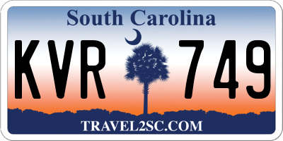 SC license plate KVR749