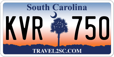 SC license plate KVR750