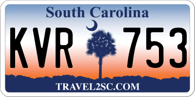 SC license plate KVR753