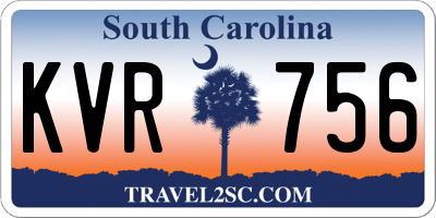 SC license plate KVR756