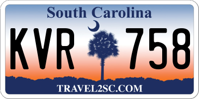 SC license plate KVR758