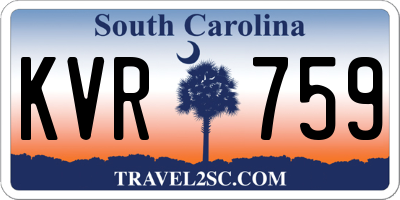 SC license plate KVR759