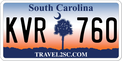 SC license plate KVR760