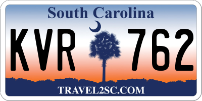 SC license plate KVR762