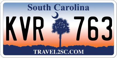 SC license plate KVR763