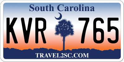 SC license plate KVR765