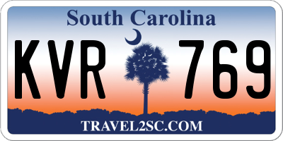 SC license plate KVR769