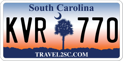 SC license plate KVR770