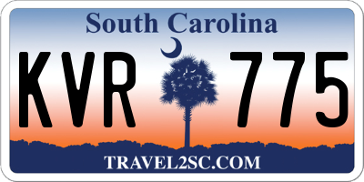 SC license plate KVR775