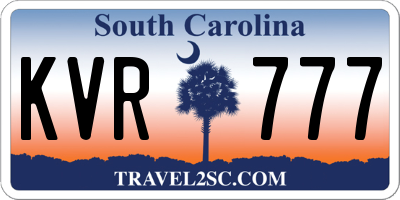 SC license plate KVR777