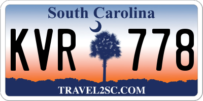 SC license plate KVR778