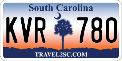 SC license plate KVR780