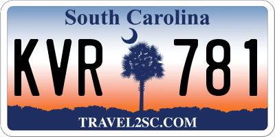 SC license plate KVR781