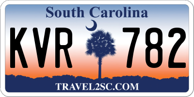 SC license plate KVR782