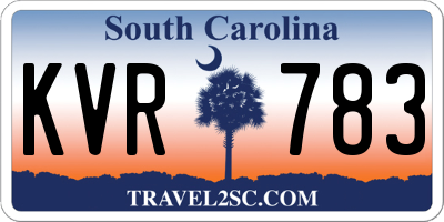 SC license plate KVR783