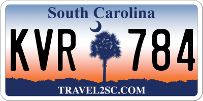 SC license plate KVR784