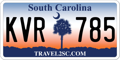 SC license plate KVR785